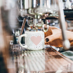Modern Pastel Pink & Heart Lovely Gift Espresso Cup