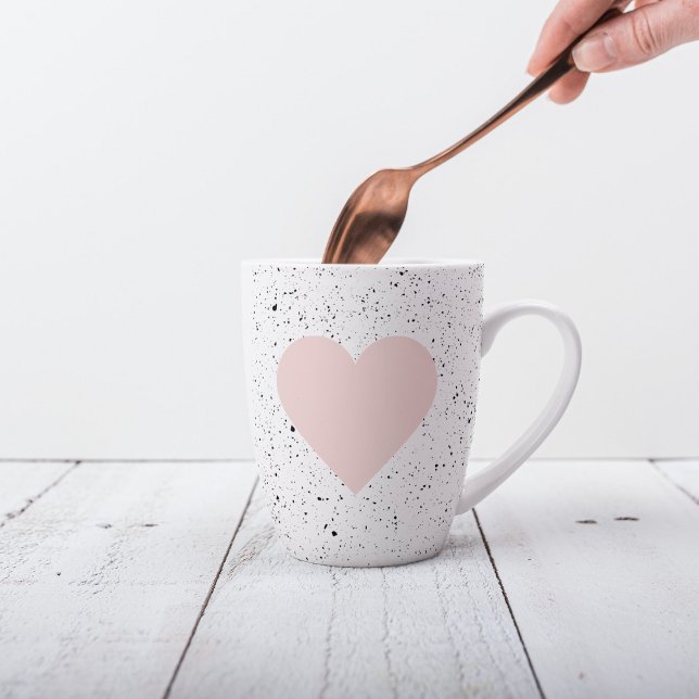 Modern Pastel Pink & Heart Lovely Gift Latte Mug (Creator Uploaded)