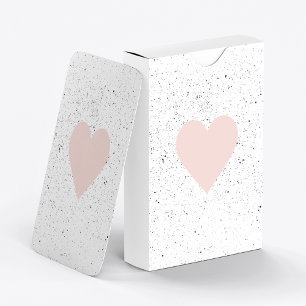 Modern Pastel Pink & Heart Lovely Gift Playing Cards