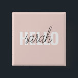 Modern Pastel Pink Hello And You Name<br><div class="desc">Modern Pastel Pink Hello And You Name</div>
