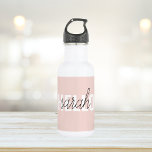 Modern Pastel Pink Hello And You Name 532 Ml Water Bottle<br><div class="desc">Modern Pastel Pink Hello And You Name</div>