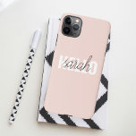 Modern Pastel Pink Hello And You Name iPhone 11Pro Max Case<br><div class="desc">Modern Pastel Pink Hello And You Name</div>