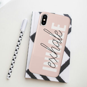 Modern Pastel Pink Inhale Exhale Quote Case-Mate iPhone Case