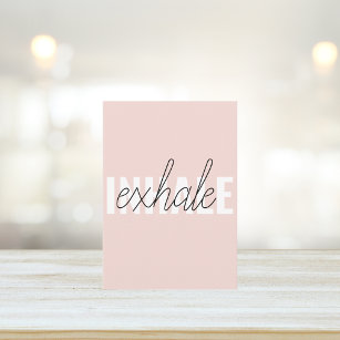 Modern Pastel Pink Inhale Exhale Quote Holiday Card
