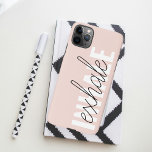 Modern Pastel Pink Inhale Exhale Quote iPhone 11Pro Max Case<br><div class="desc">Modern Pastel Pink Inhale Exhale Quote</div>