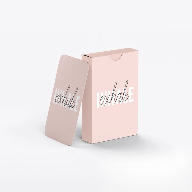 Modern Pastel Pink Inhale Exhale Quote Playing Cards (Creator Uploaded)