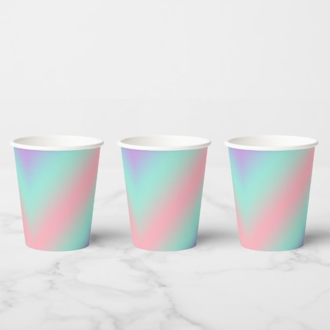 Modern pastel pink light green purple gradient paper cups (Multi)
