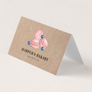 Modern Pastel Pink Macarons Professional Logo Business Card