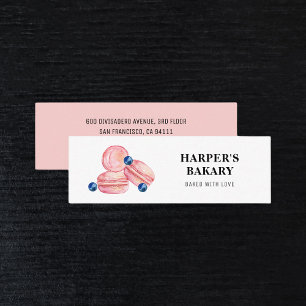 Modern Pastel Pink Macarons Professional Logo Mini Business Card