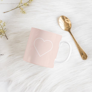 Modern Pastel Pink & Minimalist Heart Lovely Gift Coffee Mug