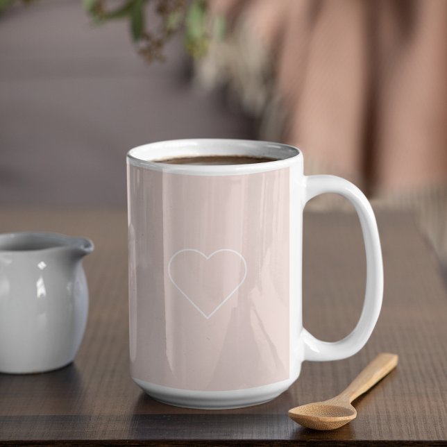 Modern Pastel Pink & Minimalist Heart Lovely Gift Coffee Mug (Creator Uploaded)