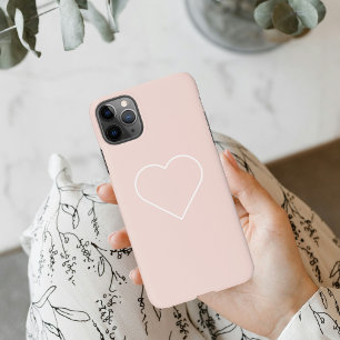 Modern Pastel Pink & Minimalist Heart Lovely Gift iPhone 11Pro Max Case
