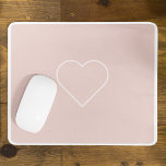 Modern Pastel Pink & Minimalist Heart Lovely Gift Mouse Mat<br><div class="desc">Modern Pastel Pink & Minimalist Heart Lovely Gift</div>