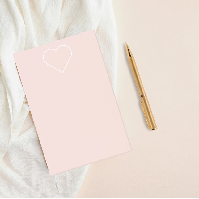 Modern Pastel Pink & Minimalist Heart Lovely Gift Post-it Notes (Creator Uploaded)
