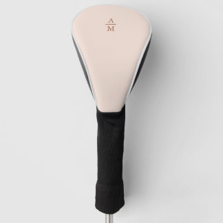 Modern Pastel Pink Monogram Golf Head Cover