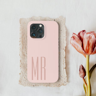 Modern Pastel Pink Personal Initial Girly Case-M iPhone 13 Pro Case