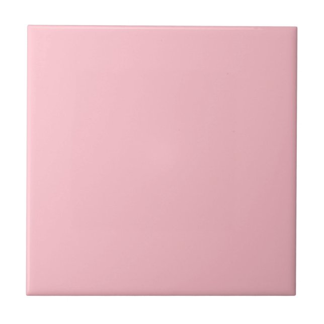 Modern Pastel Pink Plain Solid Colour Tile (Front)