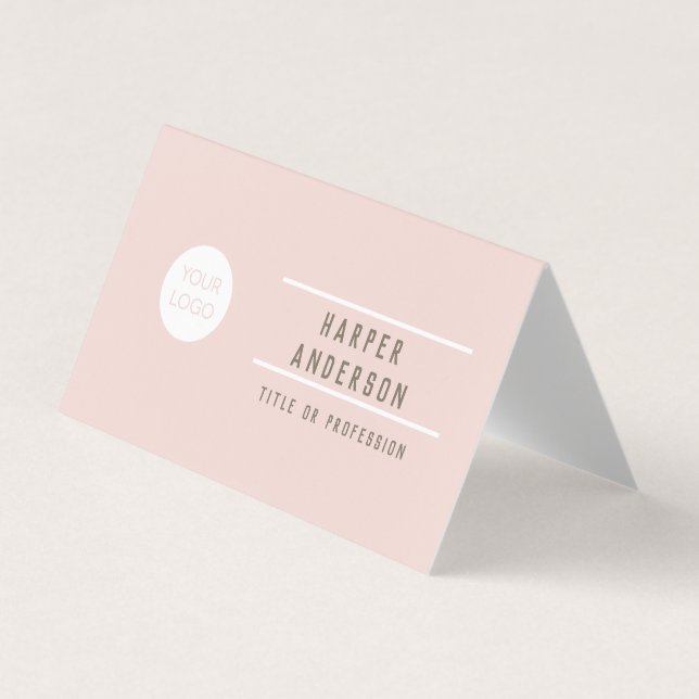 Modern Pastel Pink Professional Business Cards (Front)
