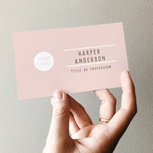 Modern Pastel Pink Professional Business Cards