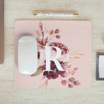 Modern Pastel Pink & Red Floral With Initial Mouse Mat<br><div class="desc">The Modern Pastel Pink & Red Floral With Initial design is a visually stunning and sophisticated combination of soft pastel pink hues and vibrant red tones. At the centre of the design is a customisable initial, adding a personal touch to the overall aesthetic. The initial is bold and prominent, standing...</div>