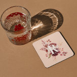 Modern Pastel Pink & Red Floral With Initial Square Paper Coaster<br><div class="desc">The Modern Pastel Pink & Red Floral With Initial design is a visually stunning and sophisticated combination of soft pastel pink hues and vibrant red tones. At the centre of the design is a customisable initial, adding a personal touch to the overall aesthetic. The initial is bold and prominent, standing...</div>