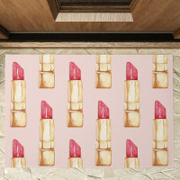 Modern Pastel Pink & Red Lipstick Pattern Girly