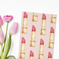Modern Pastel Pink & Red Lipstick Pattern Girly