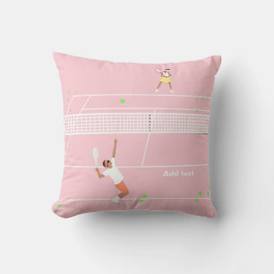 Modern Pastel Pink Tennis Match Cushion