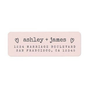 Modern Pastel Pink Wedding Return Address Label