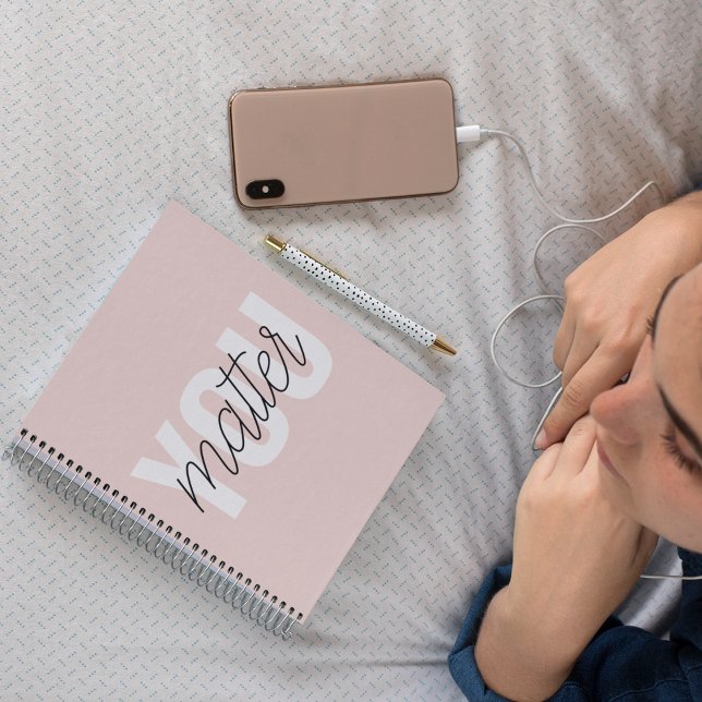 Modern Pastel Pink You Matter Inspiration Quote Notebook (Creator Uploaded)