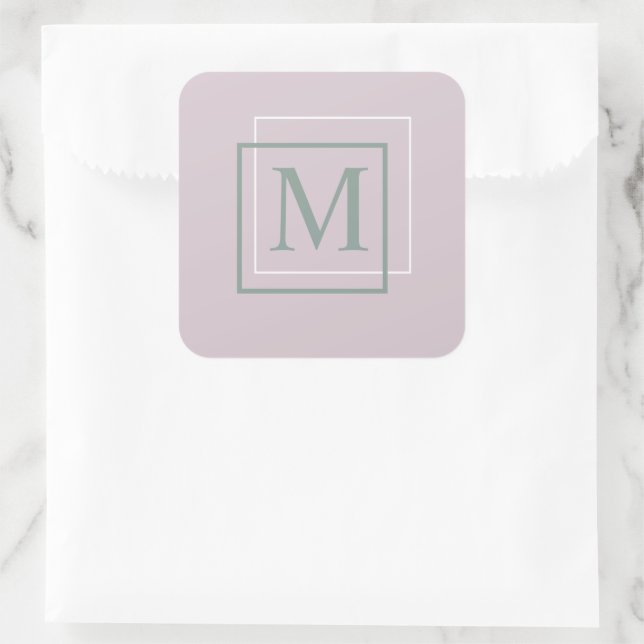 Modern Pastel Purple Monogram Sticker (Bag)