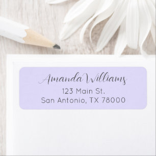 Modern Pastel Purple Script Return Address