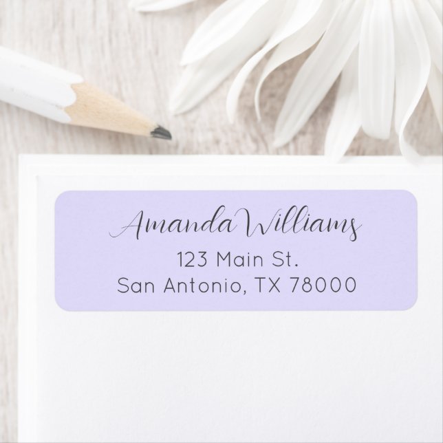 Modern Pastel Purple Script Return Address (Insitu)