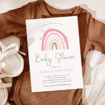 Modern Pastel Rainbow Baby Shower Invitation