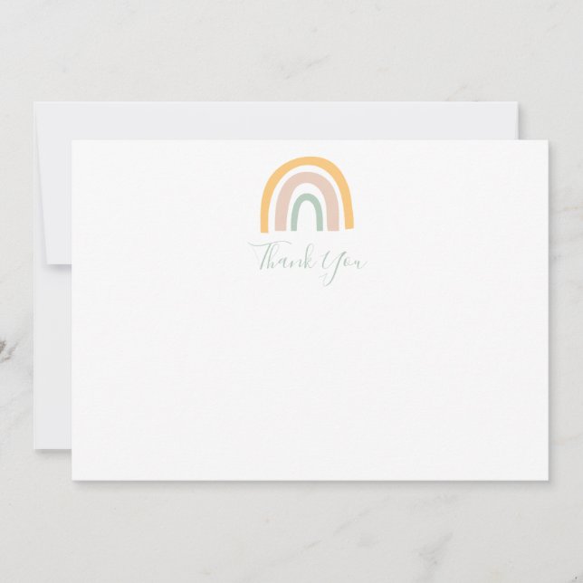 Modern Pastel Rainbow Girl's Thank You Card (Front)