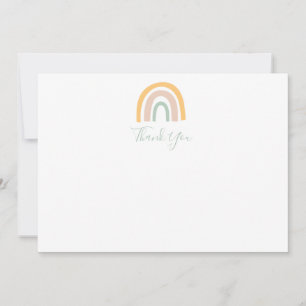 Modern Pastel Rainbow Girl's Thank You Card