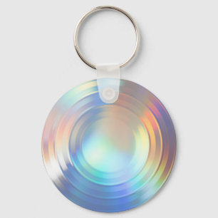 Modern Pastel Rainbow Mermaid Unicorn Holographic Key Ring