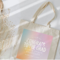 Modern pastel rainbow pink girly photo graduation