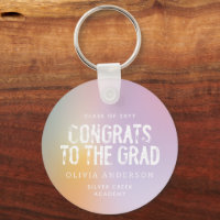 Modern pastel rainbow pink photo graduation party