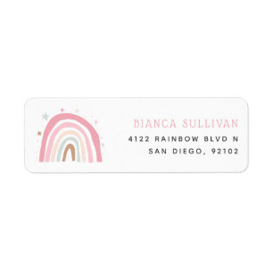Modern Pastel Rainbow Stars Return Address
