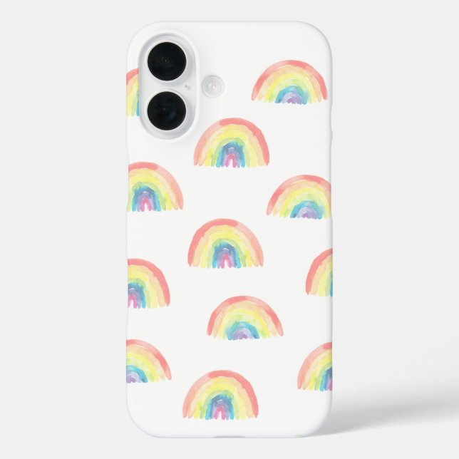 Modern pastel rainbow watercolor cute Case-Mate iPhone case (Back)