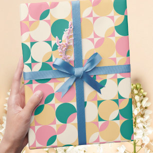 Modern Pastel Retro Boho Abstract Wrapping Paper