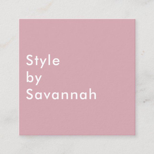 Modern pastel rose and mint chic fashion blogger square business card (Front)