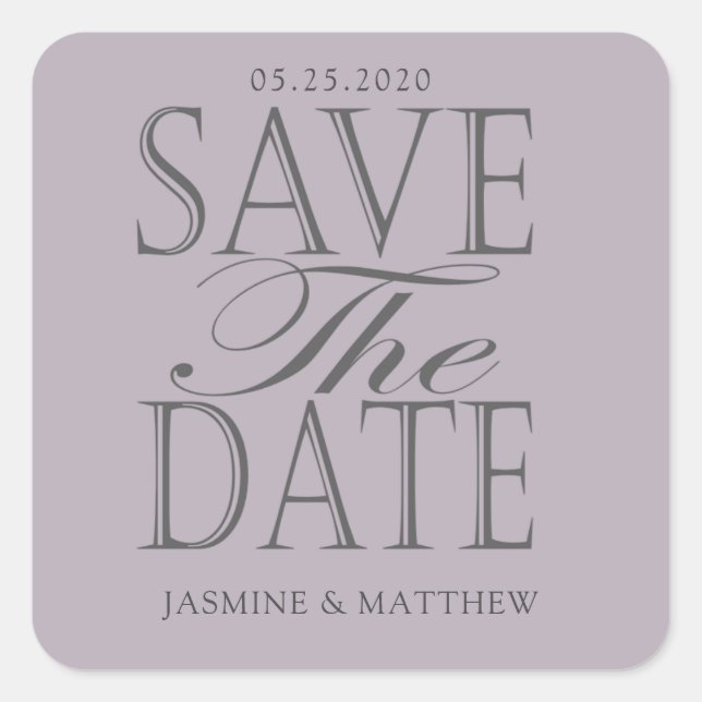modern pastel save the date monogram sticker (Front)