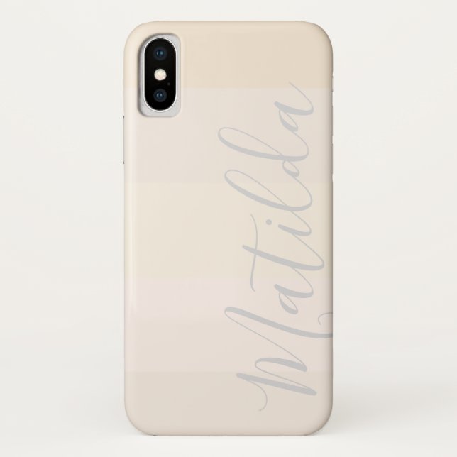Modern Pastel Skin  Ombre Stripe Personalised Name Case-Mate iPhone Case (Back)