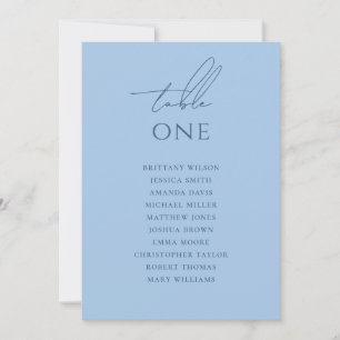 Modern Pastel Sky Blue Wedding Seating Chart Invitation