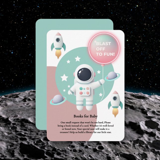 Modern Pastel Space Explorer Baby Shower Enclosure Card (Creator Uploaded)