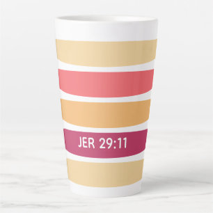 Modern Pastel Striped Christian JEREMIAH 29:11 Latte Mug