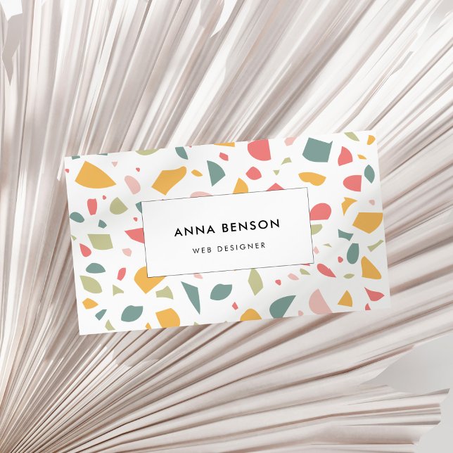 Modern pastel terrazzo pattern business card (Creator Uploaded)