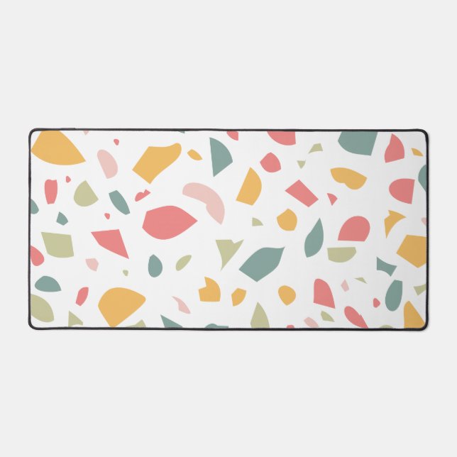 Modern pastel terrazzo pattern desk mat (Front)